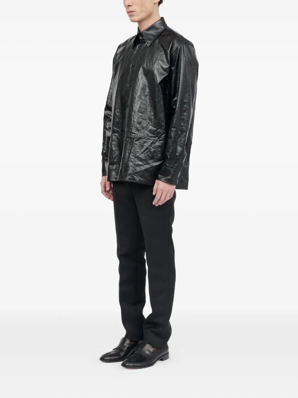 MM6 Maison Margiela Overhemd met gekreukte afwerking Zwart