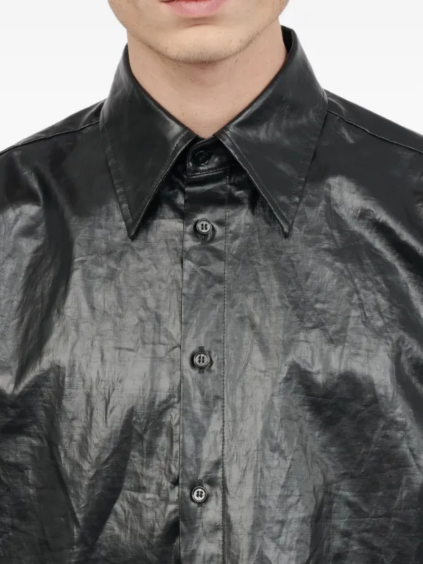 MM6 Maison Margiela crinkled-finish Shirt | Black | FARFETCH MM6 Maison Margiela crinkled-finish Shirt | Black | FARFETCH
