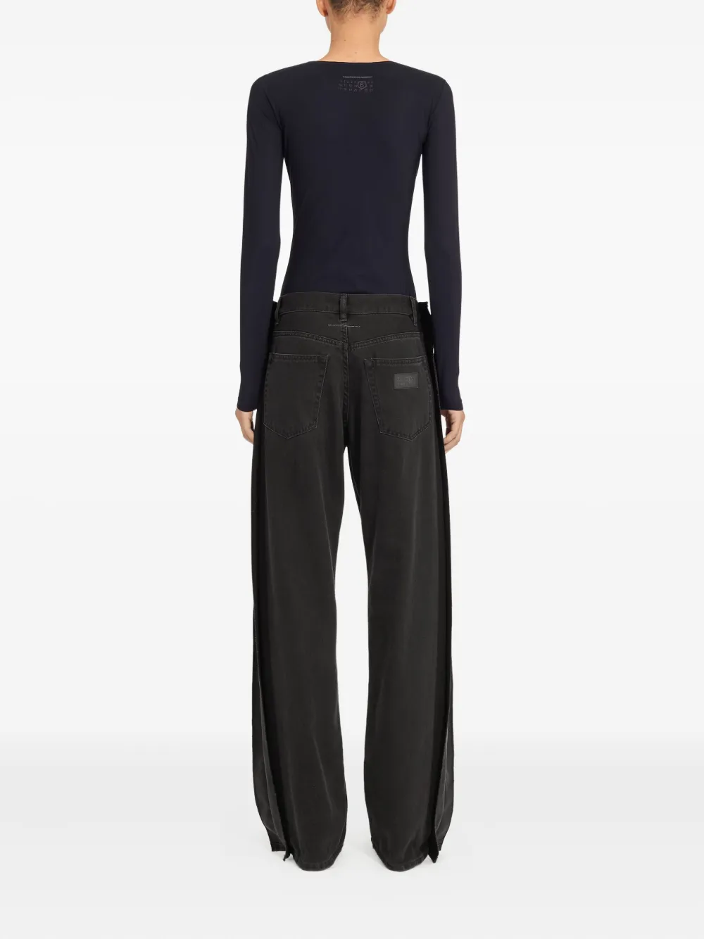MM6 Maison Margiela long-sleeve jeans bodysuit Zwart