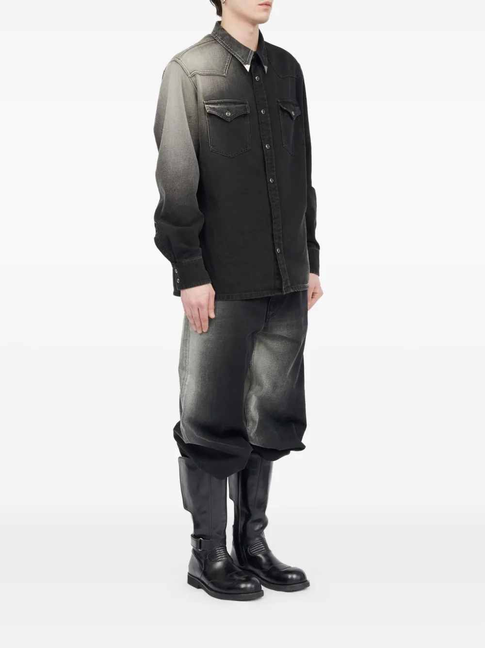 MM6 Maison Margiela Ombre denim overhemd Zwart