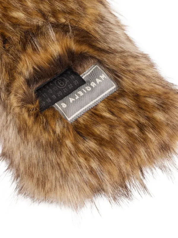 MM6 Maison Margiela faux-fur Scarf | Brown | FARFETCH