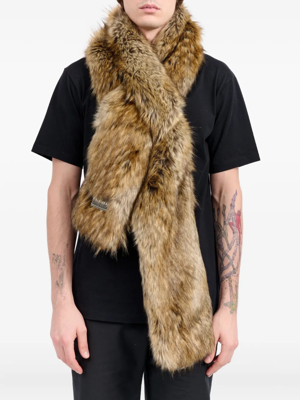 MM6 Maison Margiela Sjaal van imitatiebonr Bruin