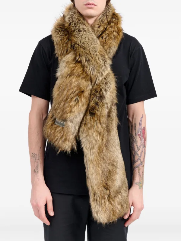 MM6 Maison Margiela faux-fur Scarf | Brown | FARFETCH