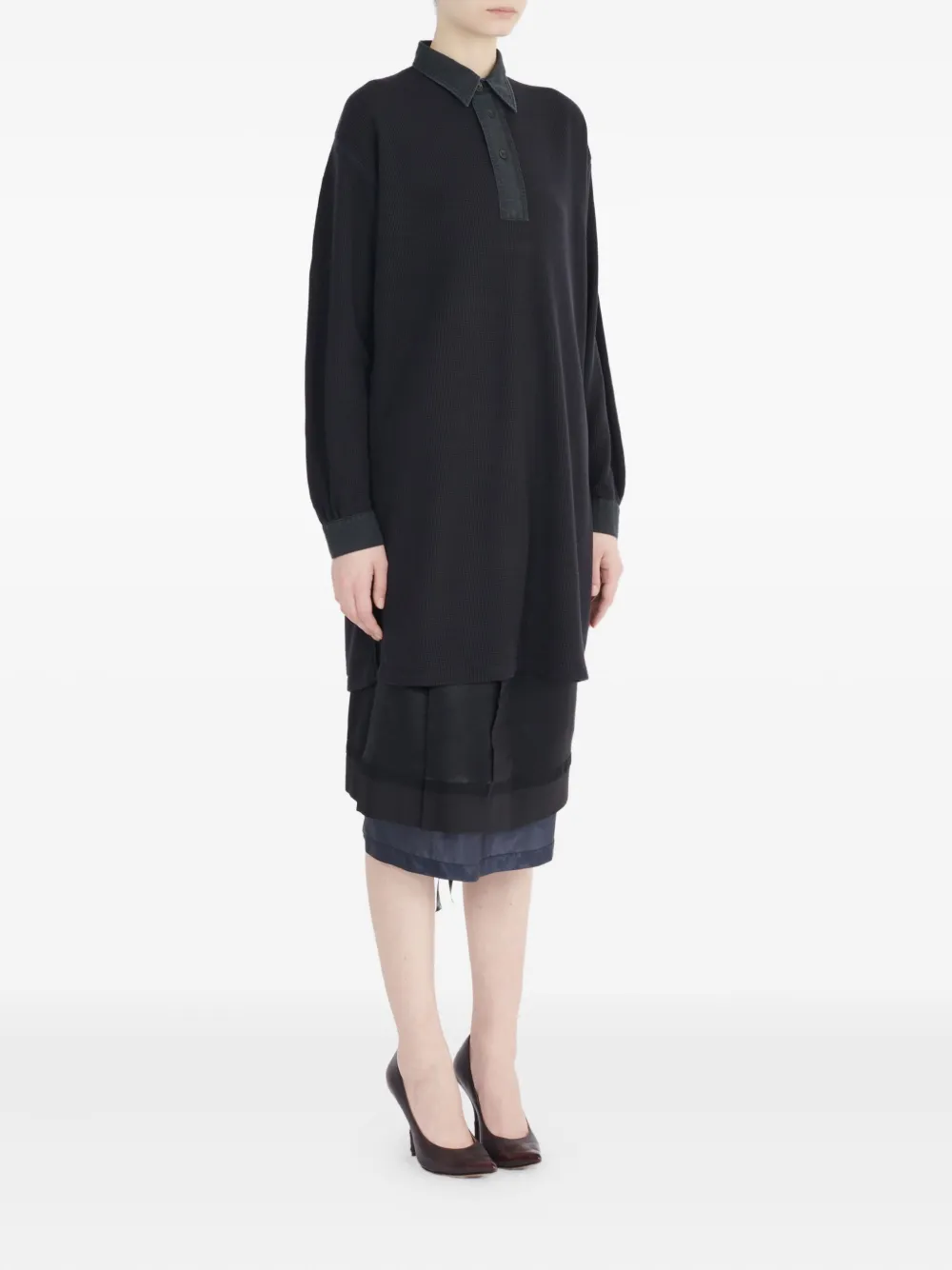 Maison Margiela Poloshirt Aus Wolle In Black