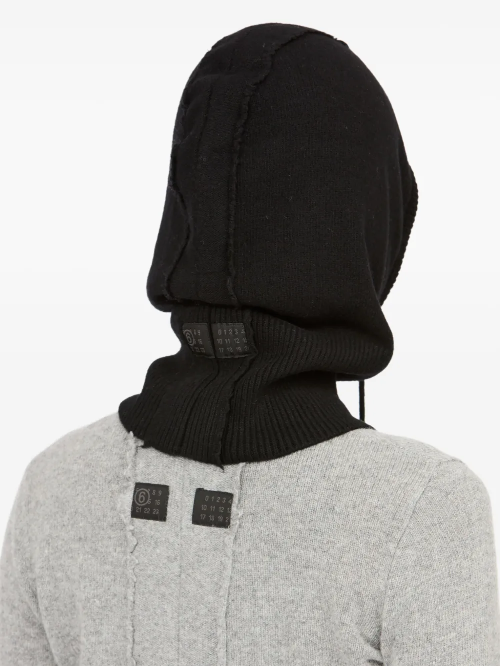 Mm6 Maison Margiela Textured Wool Beanie Featuring Drawstring Detail In Black