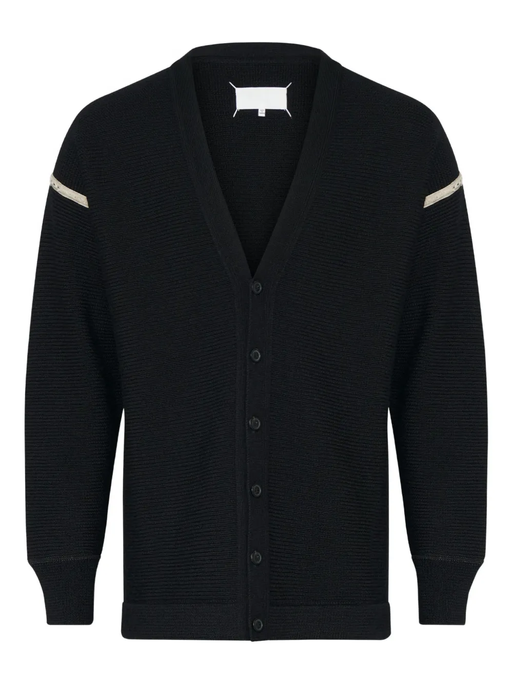 Maison Margiela Geribbeld wollen vest met elleboogpatch Zwart