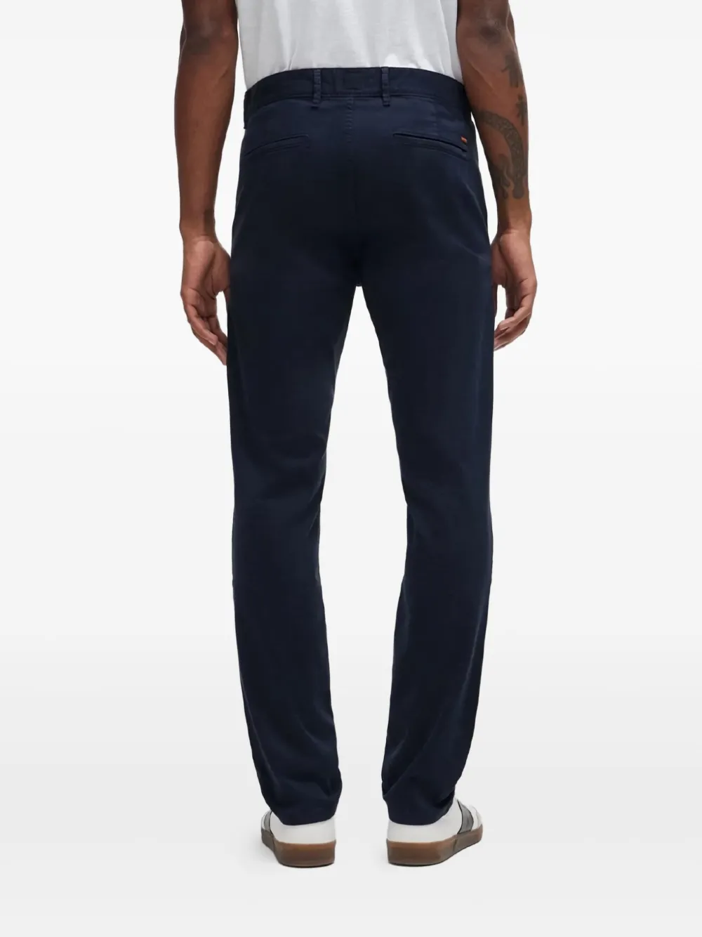 BOSS Broek met logopatch Blauw