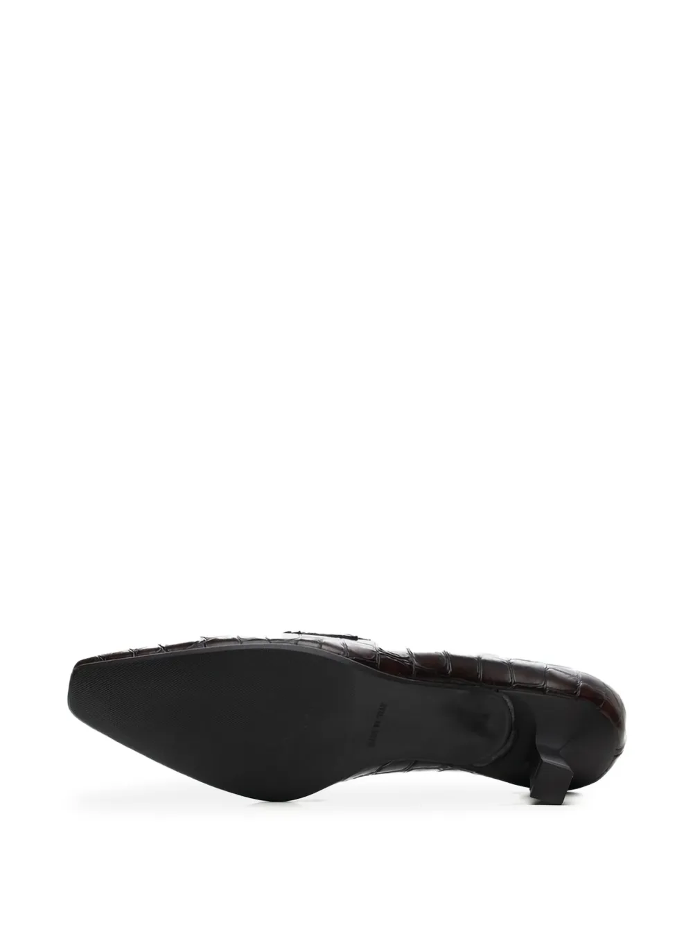 Poche Paris croc-embossed pumps Brown
