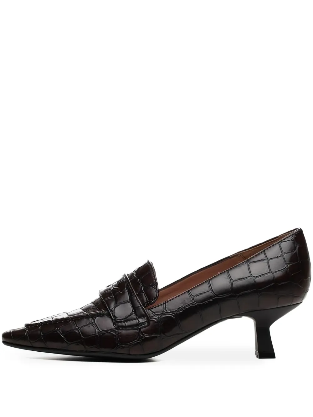 Poche Paris croc-embossed pumps Brown