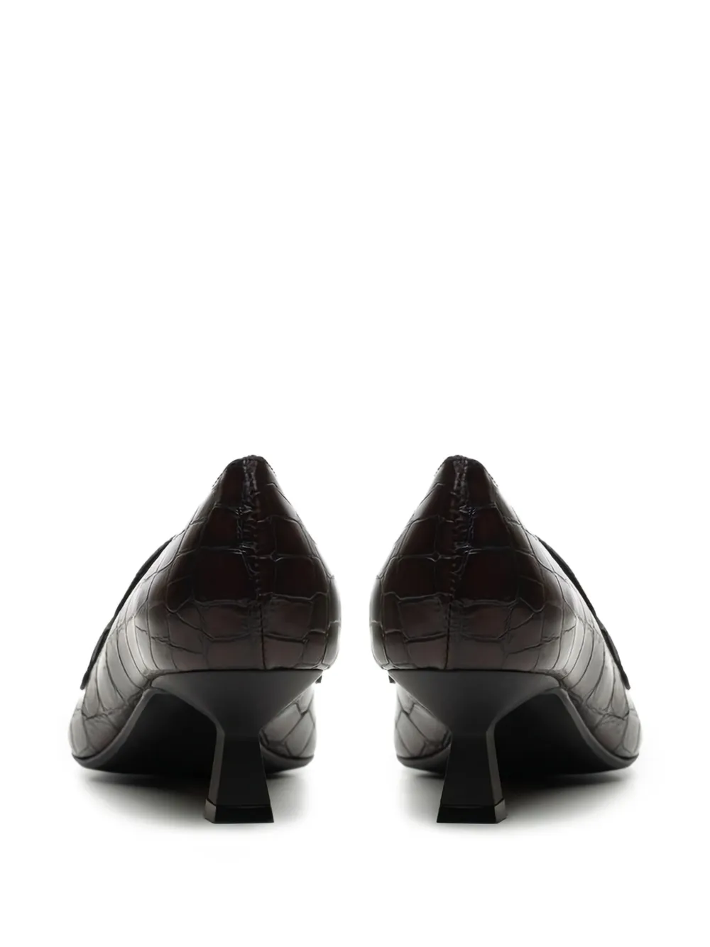 Poche Paris croc-embossed pumps Brown