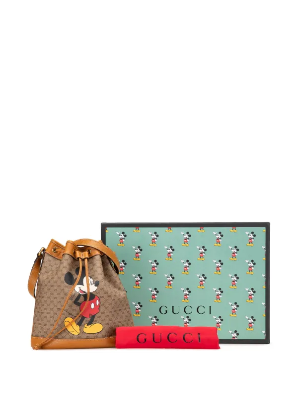 Gucci Pre-Owned 2016-2024 Micro GG Supreme Mickey Mouse Bucket Bag