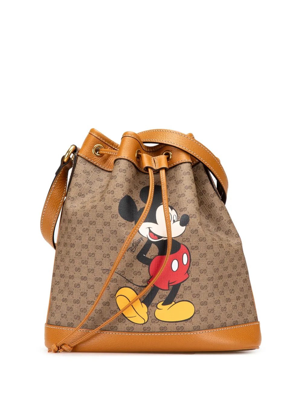 Gucci Pre-Owned 2016-2024 Micro GG Supreme Mickey Mouse bucket bag | Brown | Image 1