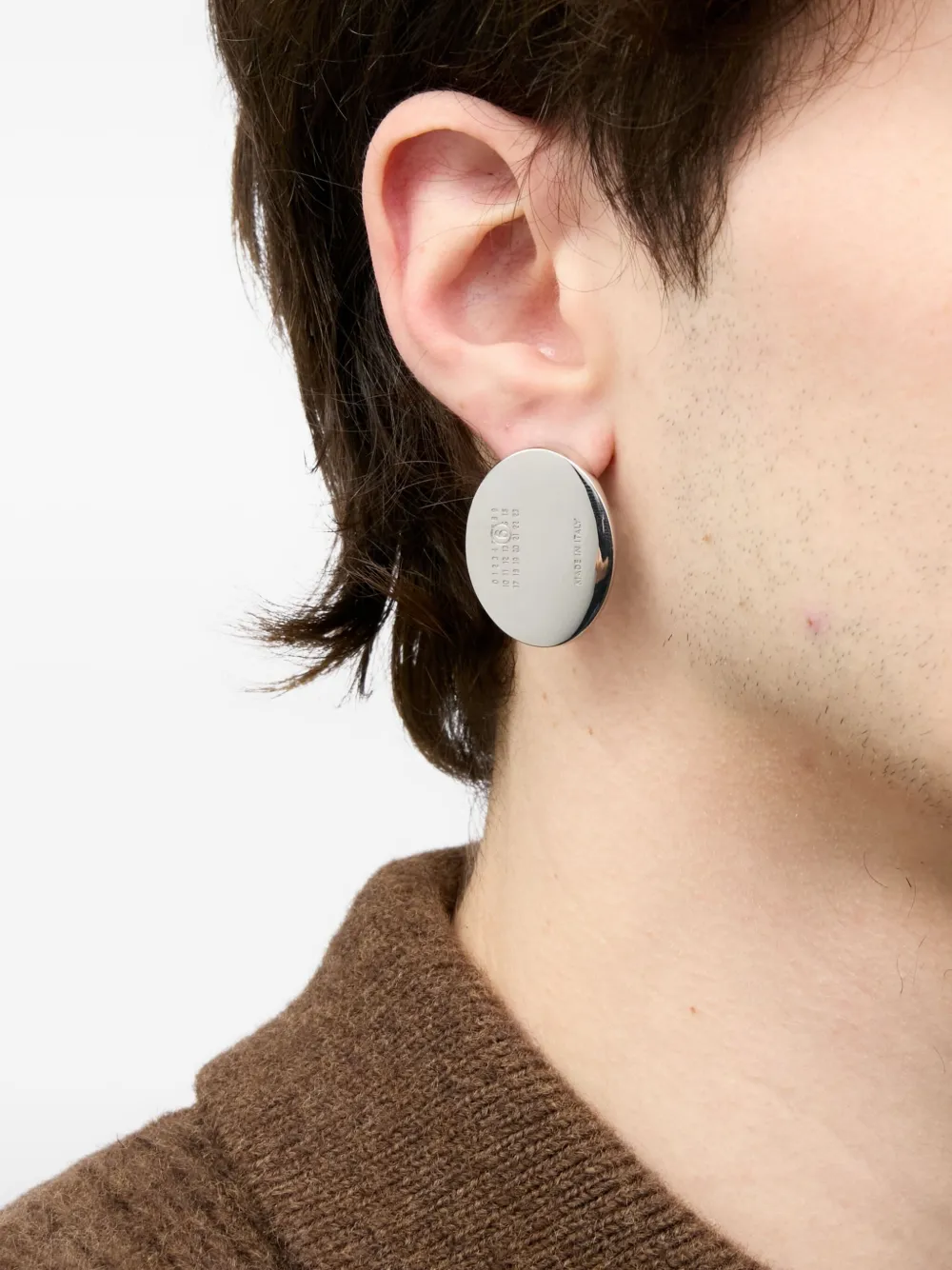 MM6 Maison Margiela レプリカ ピアス | シルバートーン | FARFETCH JP