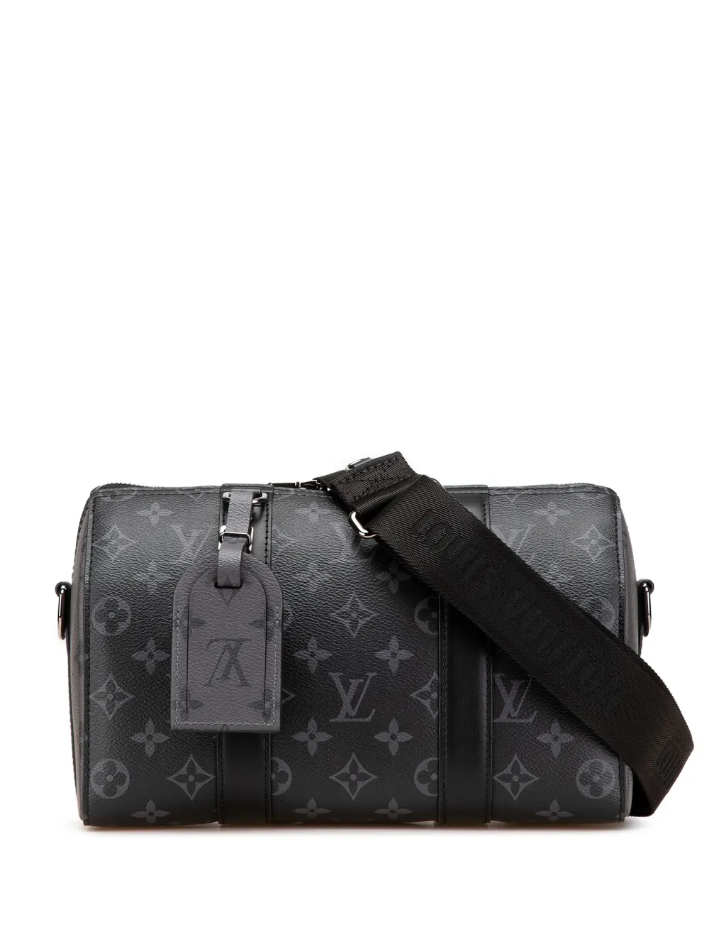 Pre-owned Louis Vuitton 2021-2025 Monogram Eclipse City Keepall Crossbody Bag