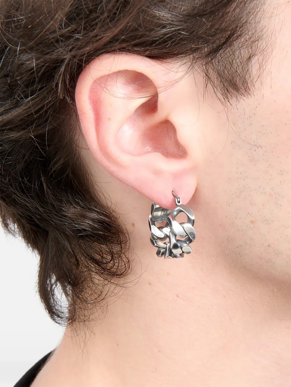 Shop Mm6 Maison Margiela Chain-link Hoop Earrings