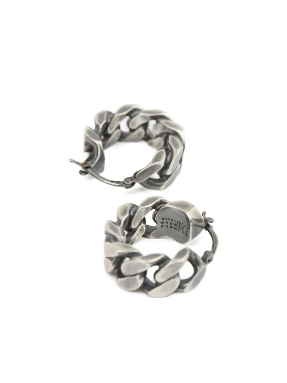 Shop Mm6 Maison Margiela Chain-link Hoop Earrings