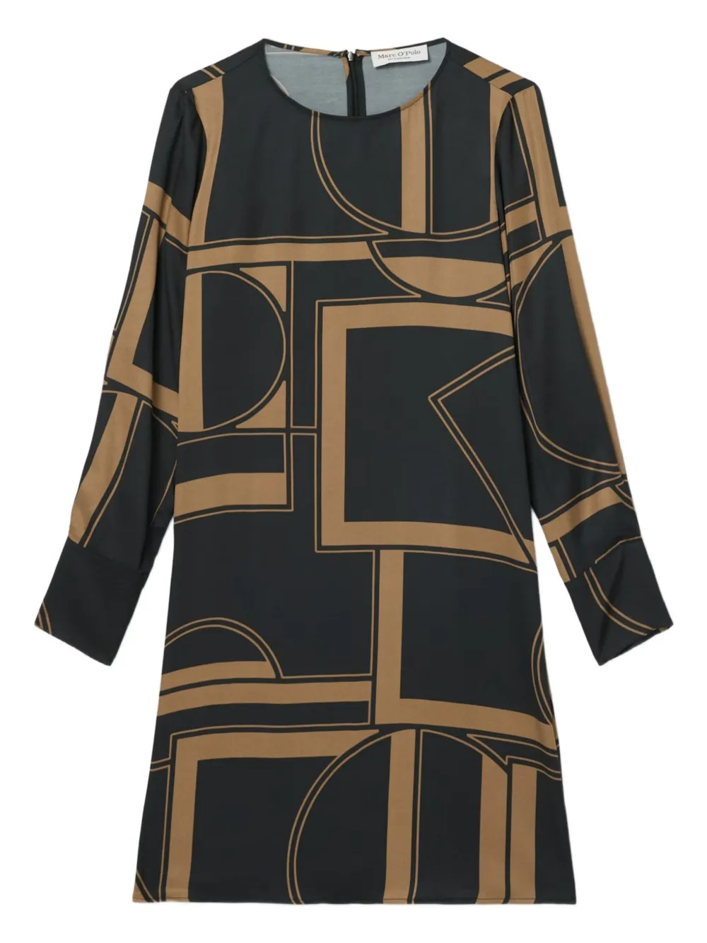 Marc O'Polo geometric-print long-sleeve mini dress | Black | Image 1