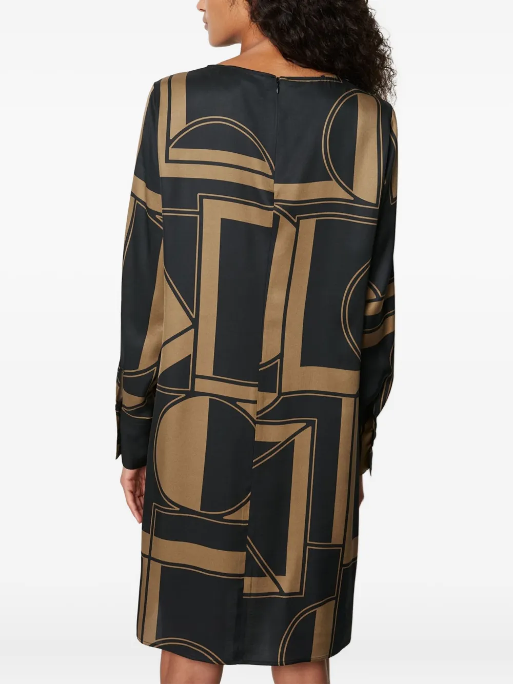 Marc O'Polo Mini-jurk met geometrische print en lange mouwen Zwart