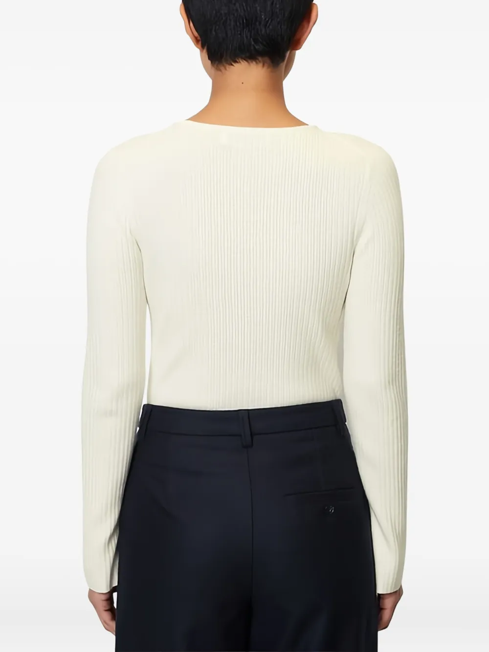 Marc O'Polo Geribbelde top Wit