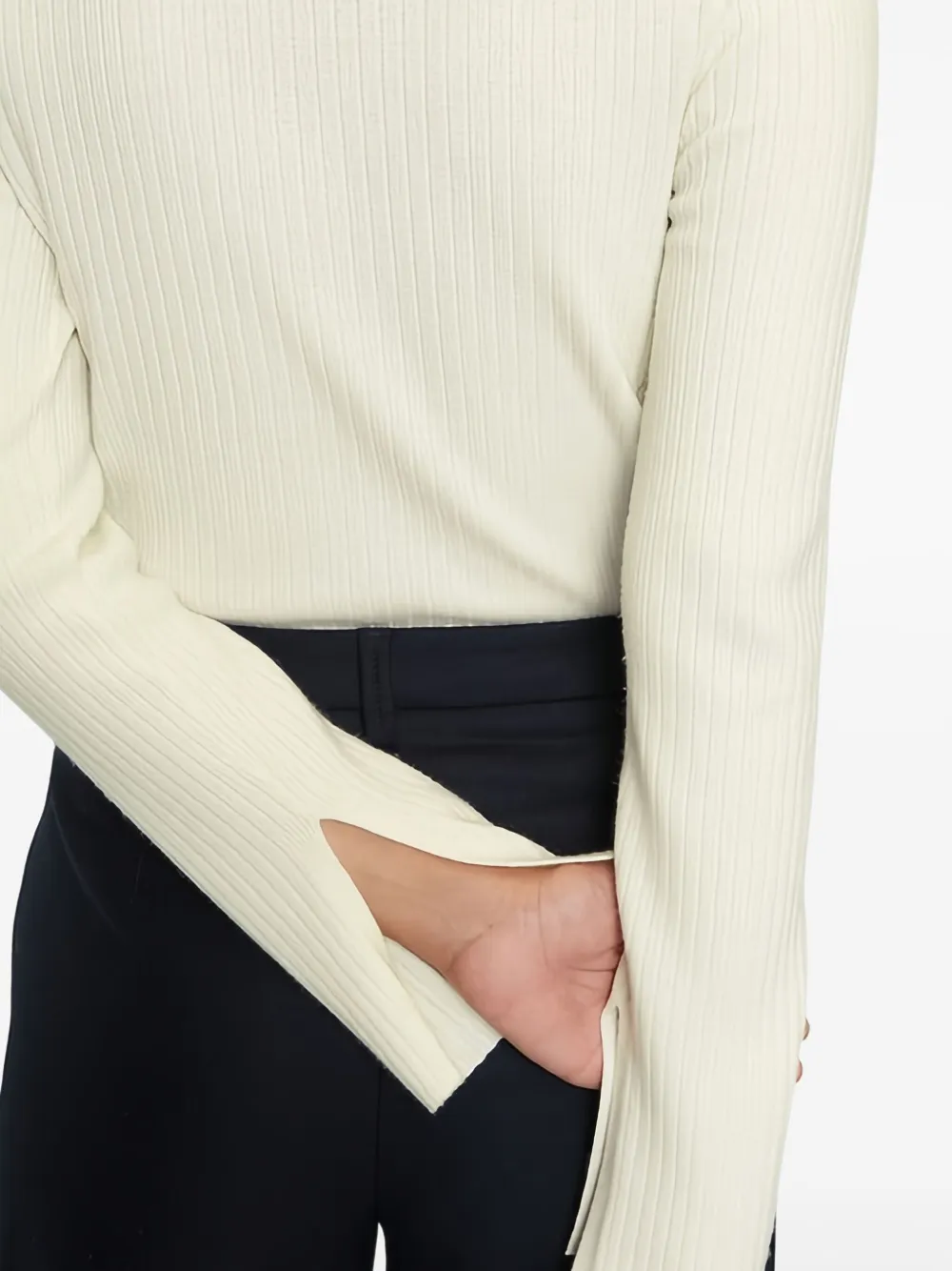 Marc O'Polo Geribbelde top Wit