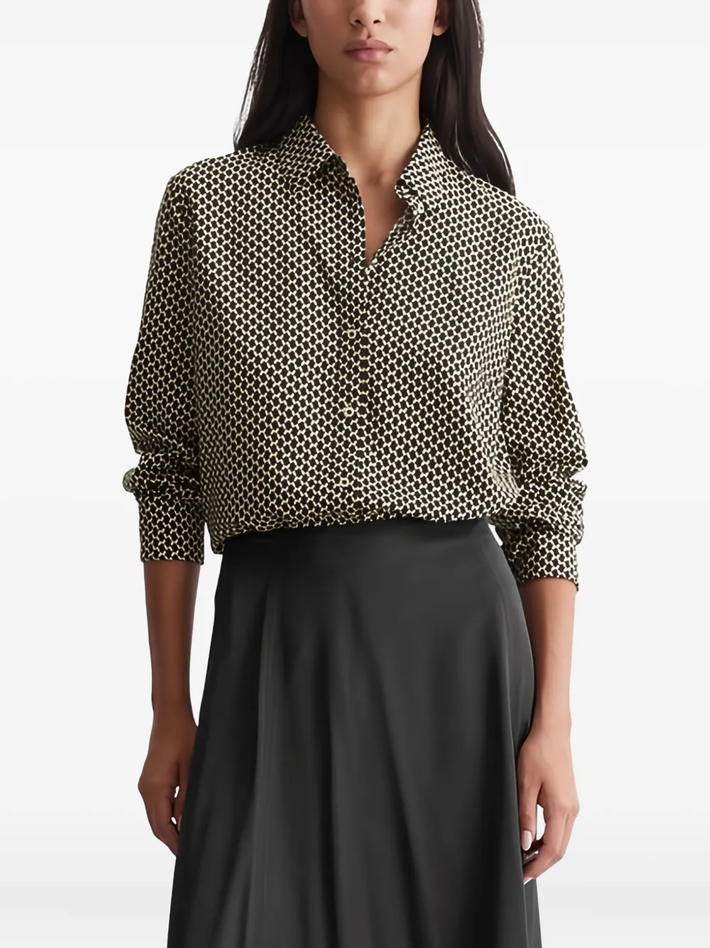 Marc O'Polo blouse met geometrische print Zwart