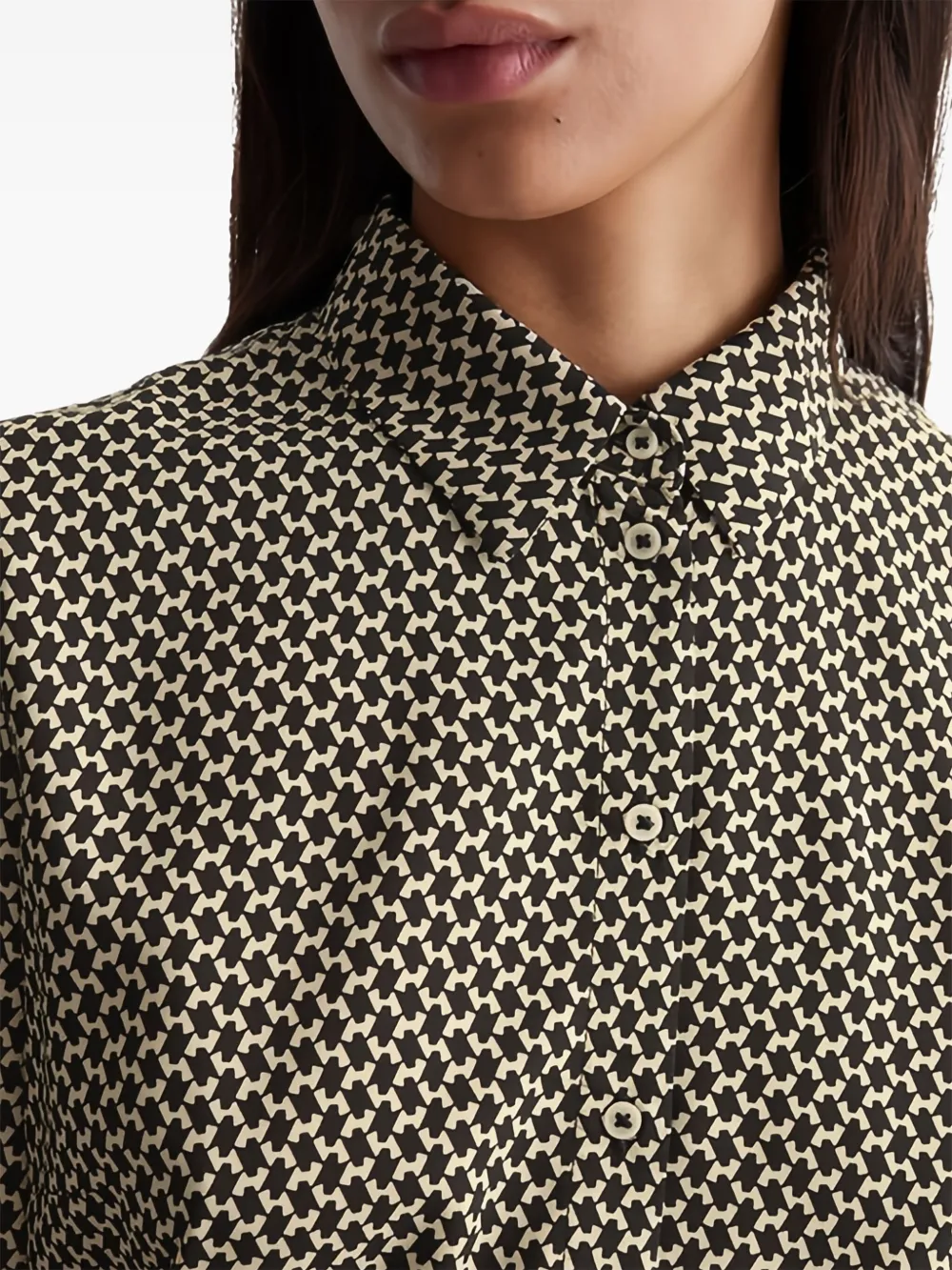Marc O'Polo blouse met geometrische print Zwart