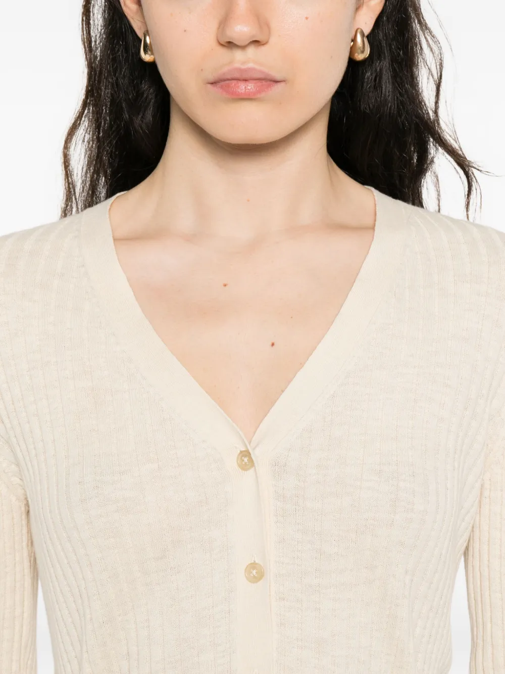 Marc O'Polo Katoenen-linnen vest Beige