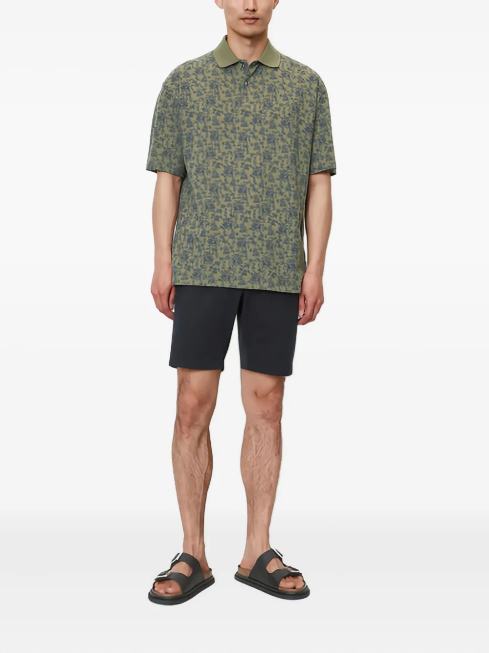 Marc O'Polo Poloshirt met bloemenprint Groen