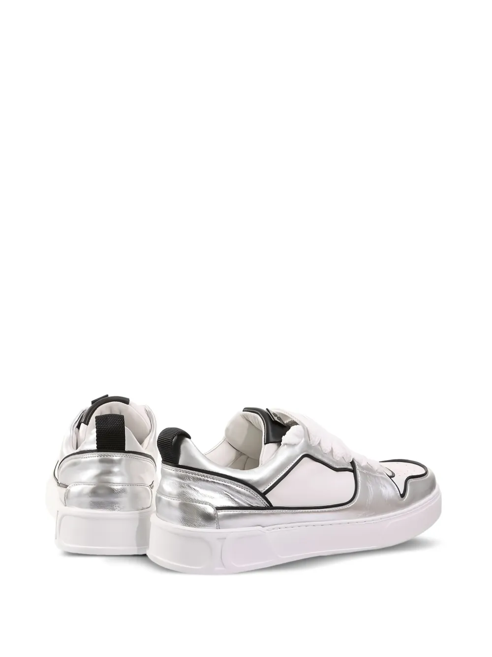 Hogl Macba Seven metallic leather panelled sneakers Silver