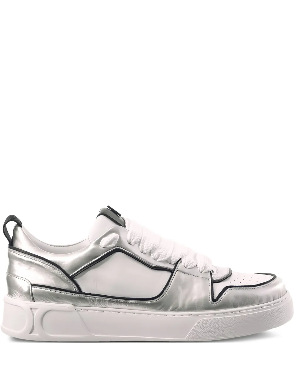 Hogl Macba Seven metallic leather panelled sneakers Silver