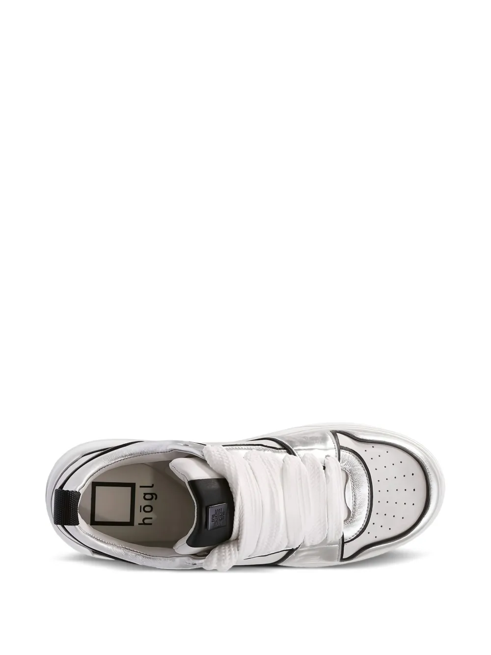 Hogl Macba Seven metallic leather panelled sneakers Silver