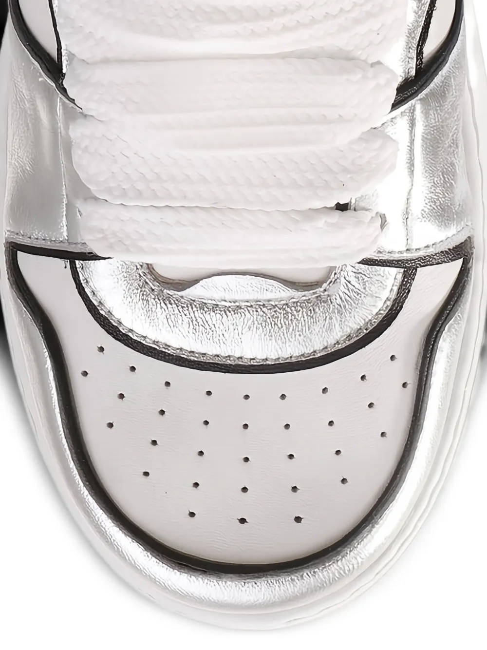 Hogl Macba Seven metallic leather panelled sneakers Silver