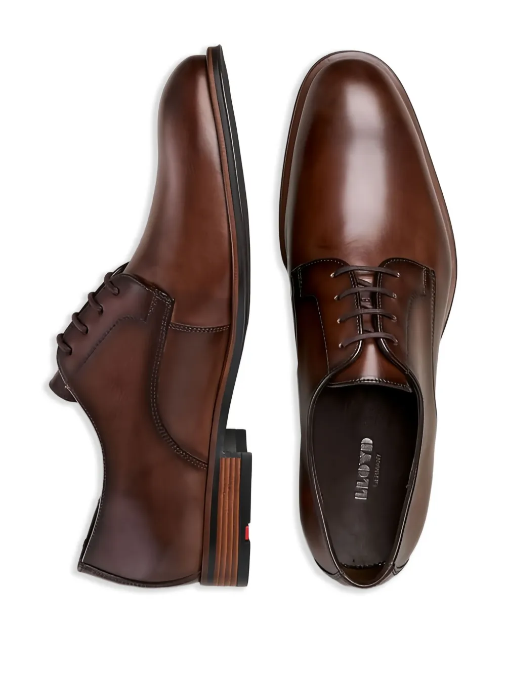 Lloyd polished leather lace-up shoes Brown