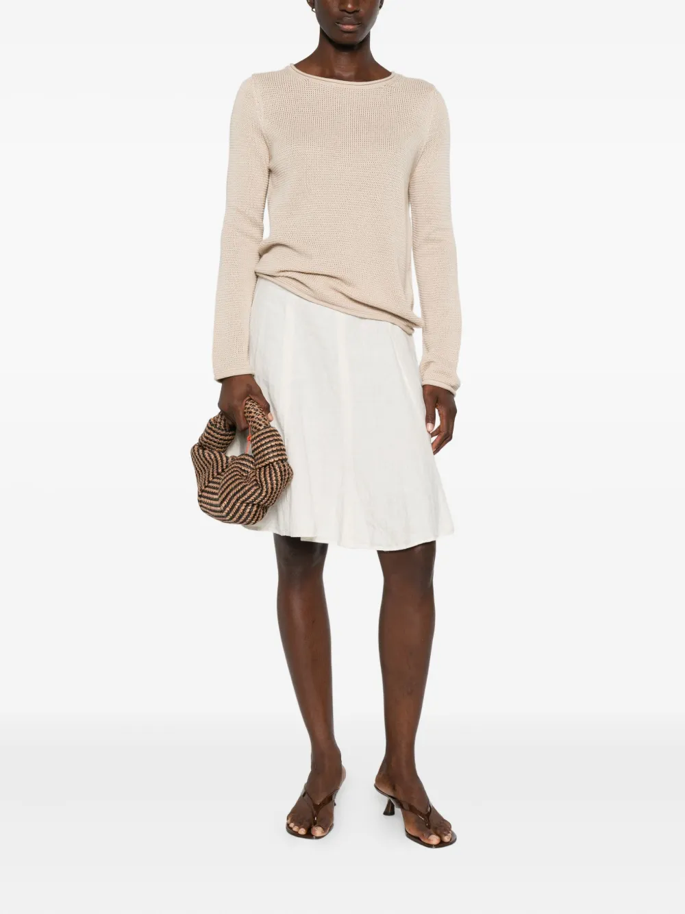 Marc O'Polo Katoenen trui met ronde hals Beige