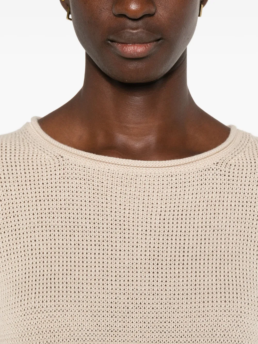 Marc O'Polo Katoenen trui met ronde hals Beige
