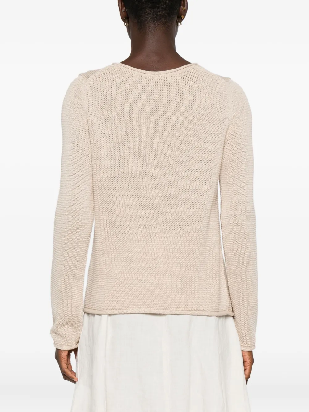 Marc O'Polo Katoenen trui met ronde hals Beige