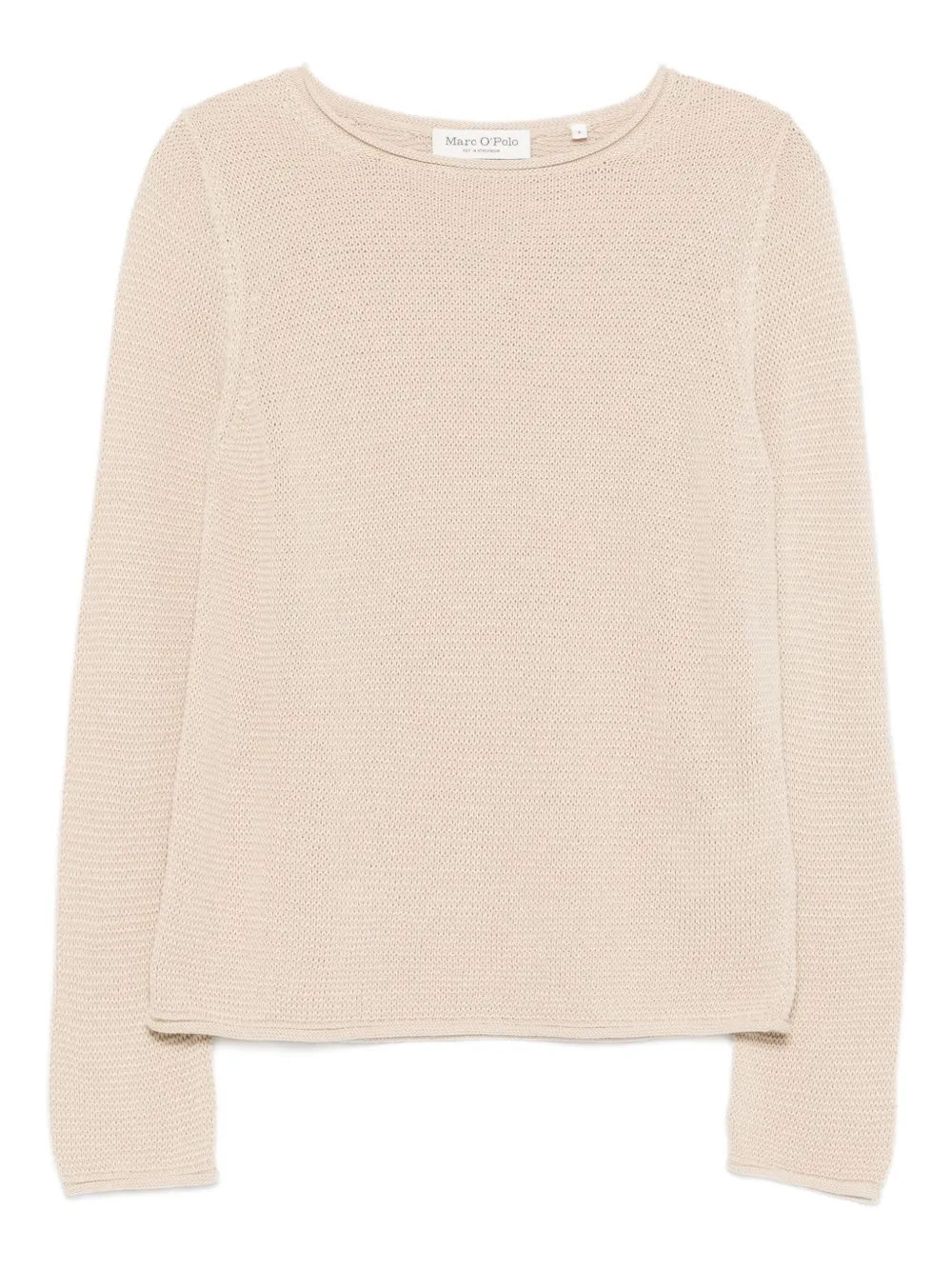 Marc O'Polo Katoenen trui met ronde hals Beige