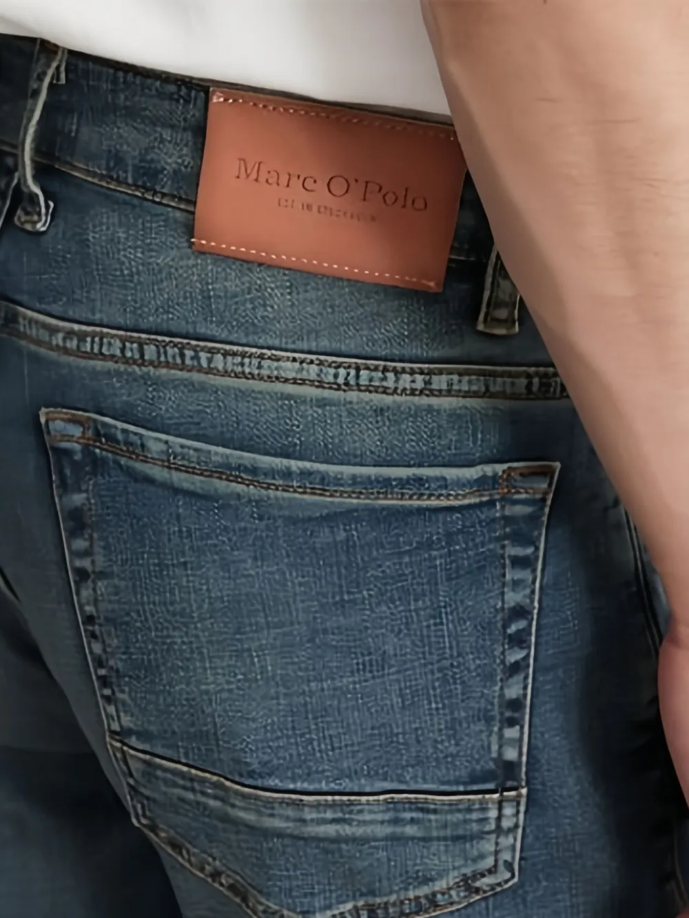 Marc O'Polo Jeans met logopatch Blauw