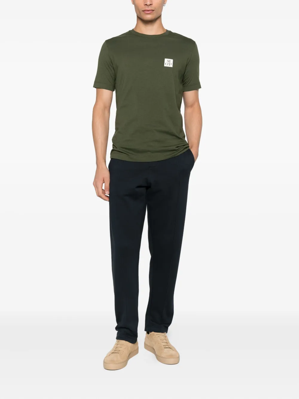 Marc O'polo Logo Cotton T-shirt In Green