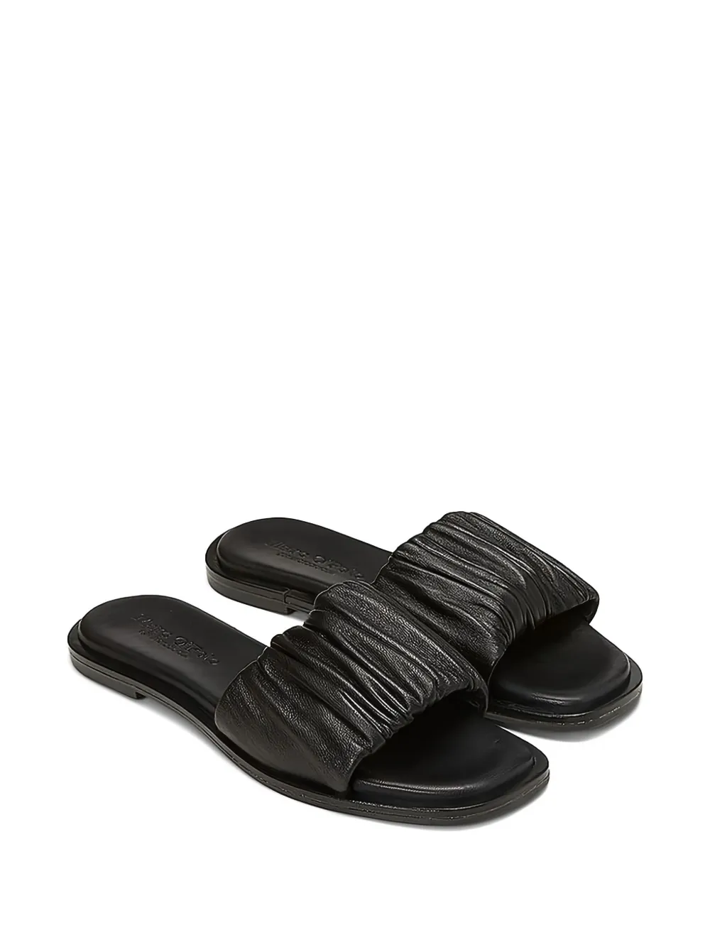 Marc O'Polo pleated-strap slide sandals Black
