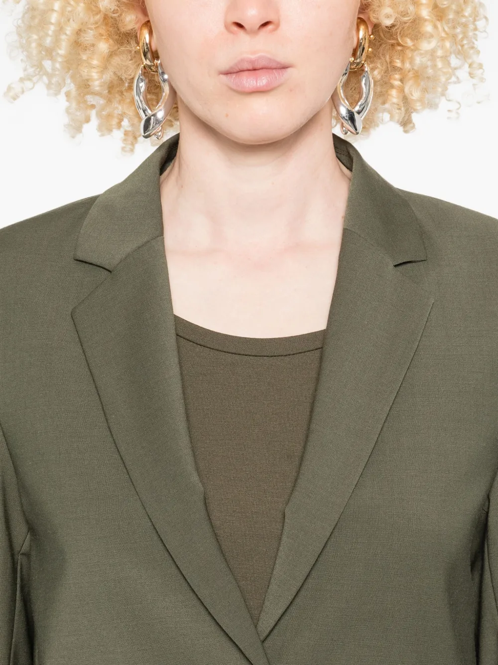 Marc O'Polo button-fastening notched-lapel blazer Groen