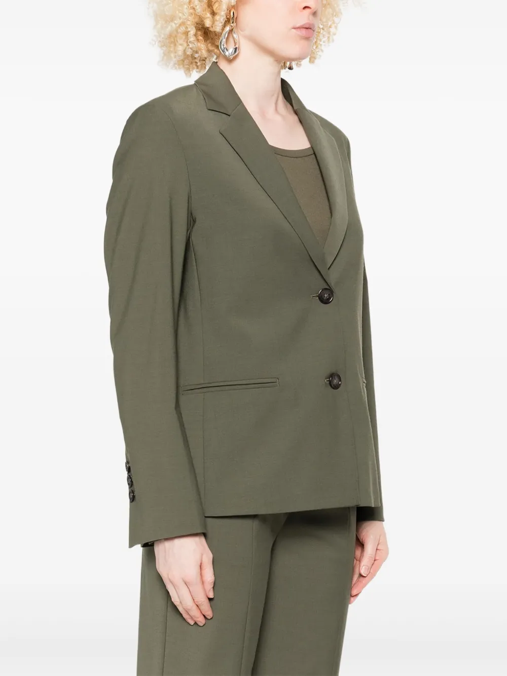 Marc O'Polo button-fastening notched-lapel blazer Groen