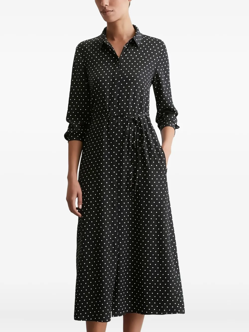 Marc O'Polo Blousejurk met stippen - Zwart