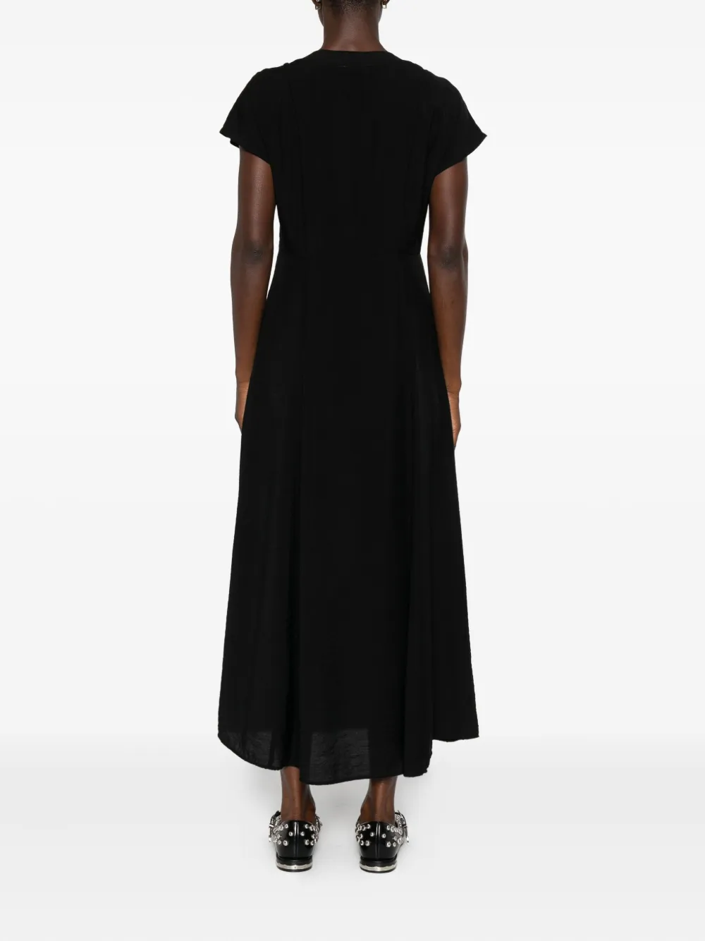 Marc O'Polo Flared midi-jurk met kapmouwen Zwart