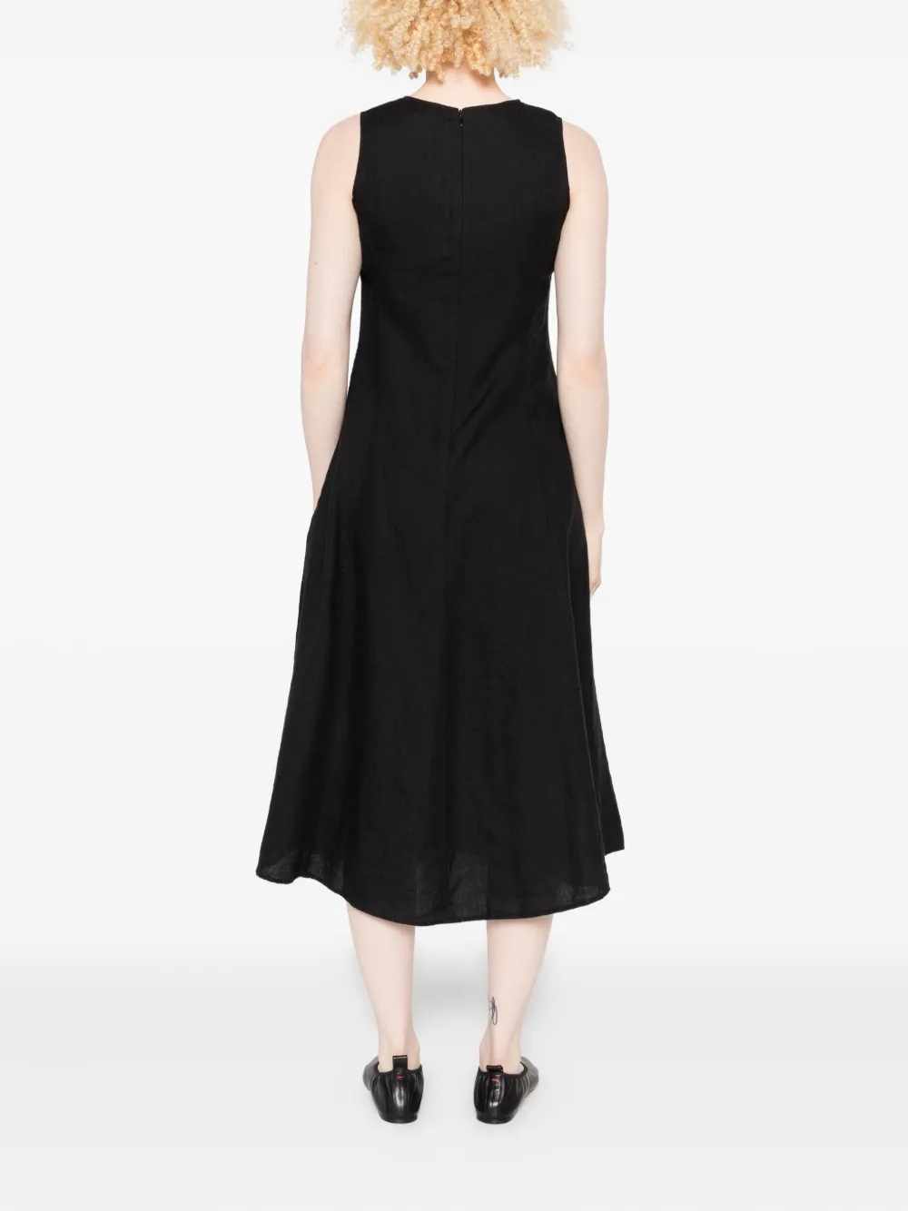 Marc O'Polo sleeveless flared dress Zwart