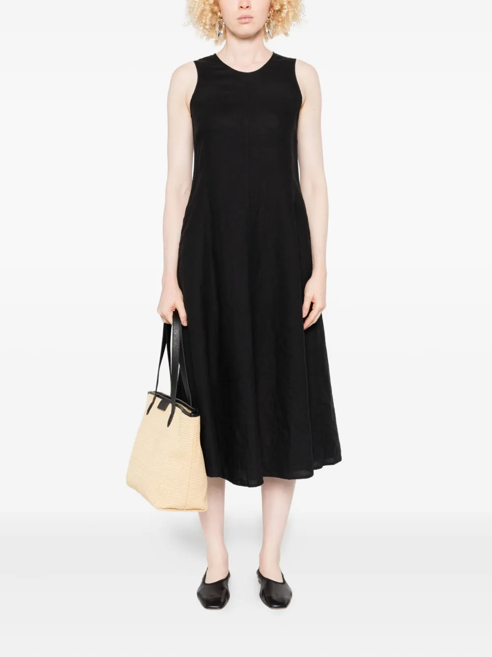 Marc O'Polo sleeveless flared dress - Zwart