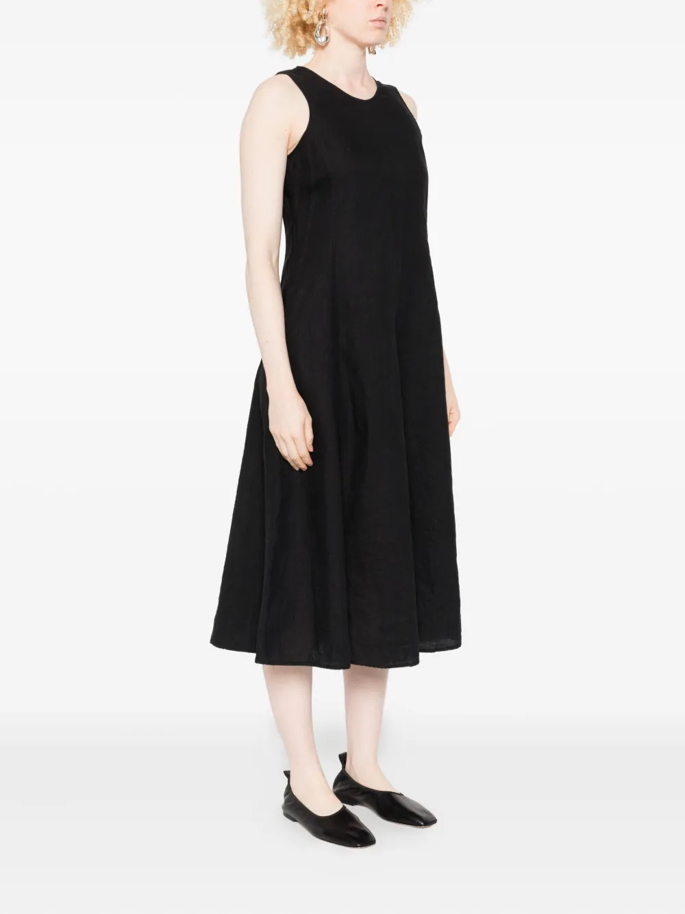 Marc O'Polo sleeveless flared dress Zwart