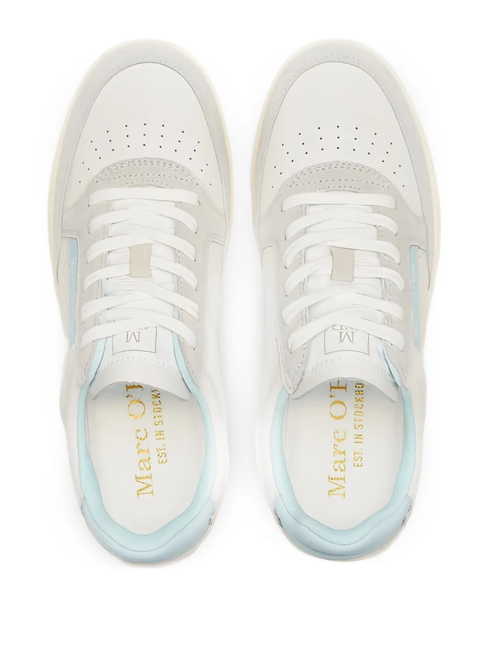 Marc O'Polo Violeta perforated leather low-top sneakers White