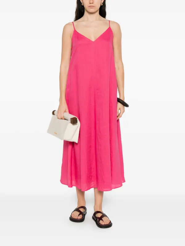 Marc O'Polo V-neck Slip Midi Dress | Pink | FARFETCH GE