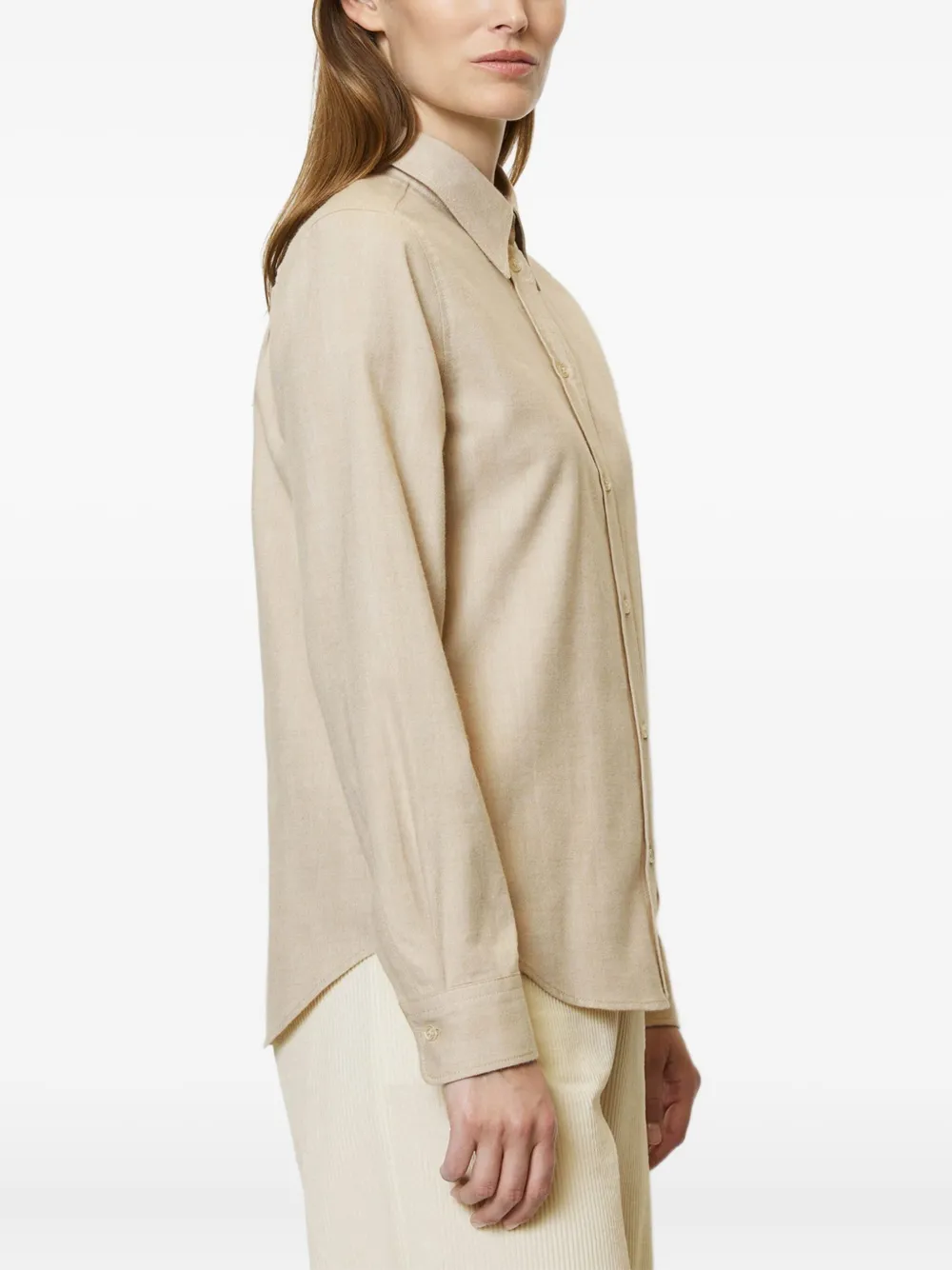 Marc O'Polo Button-up blouse met lange mouwen Beige